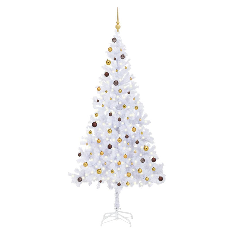 Artificial Christmas Tree Christmas Display Tree with LEDs and Ball Set, 6.89ft H
