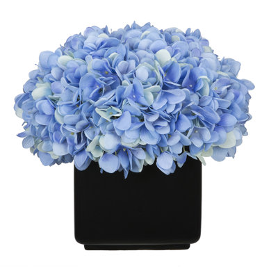 Real Touch Blue Hydrangea Arrangement in Vase