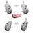 Polyurethane Wheel Swivel 10mm Threaded Stem Caster with Brake