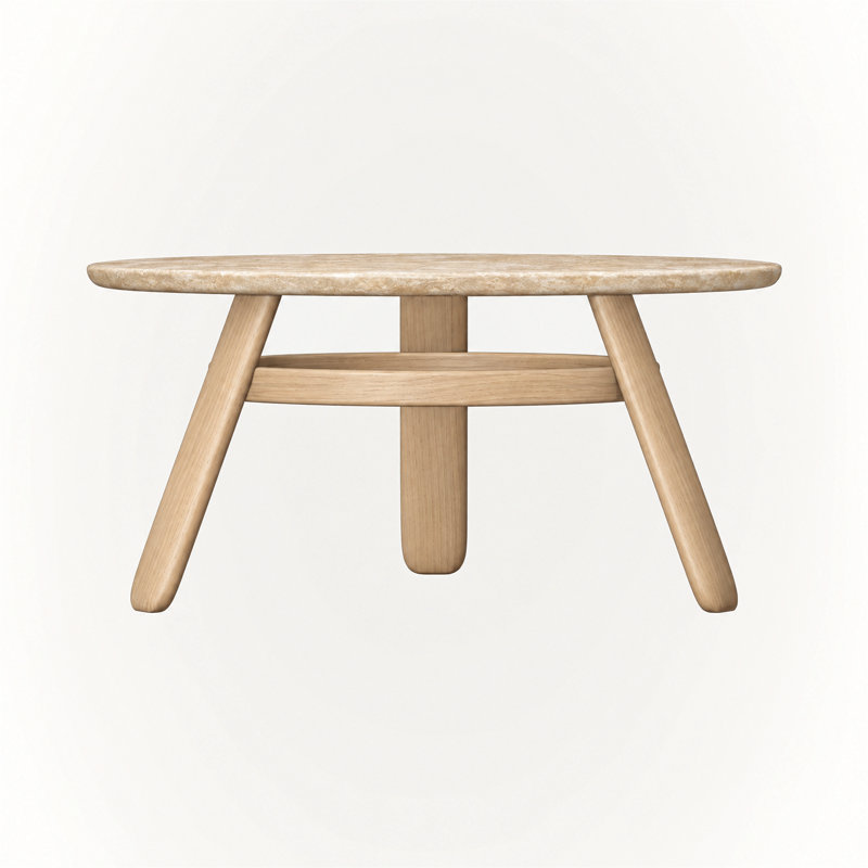 Lifa Coffee Table, Italian Classic Travertine / Natural Oak