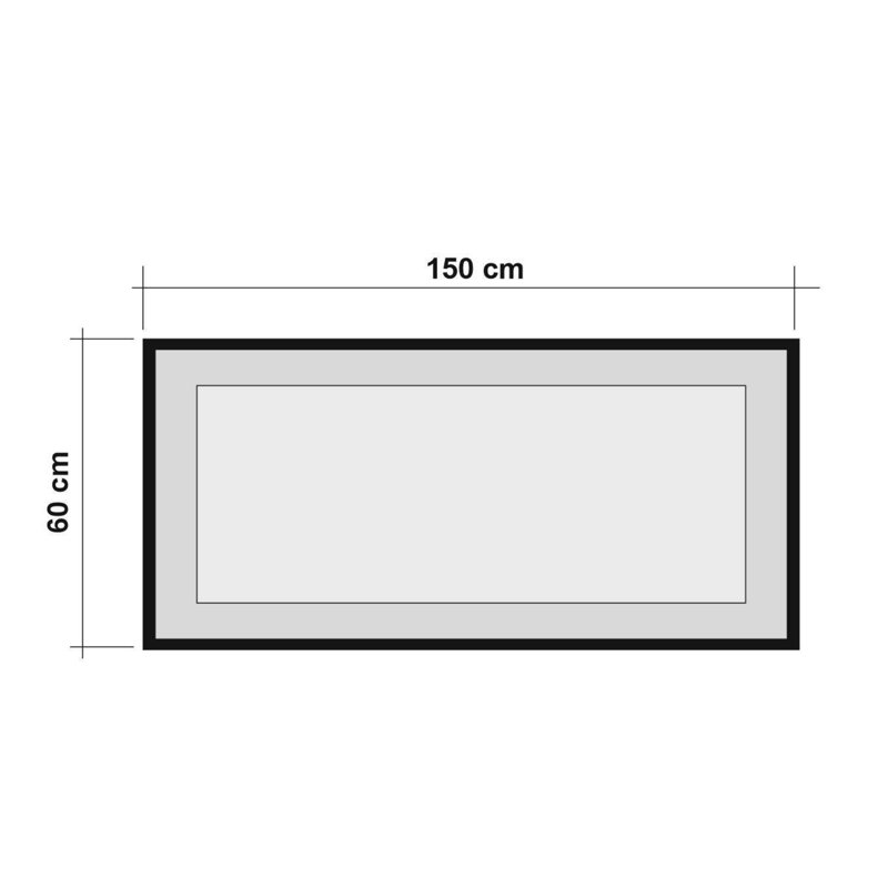 Bodaway Wood Framed Wall Mounted Accent Mirror in Black/Brown, 60cm H x 150cm W