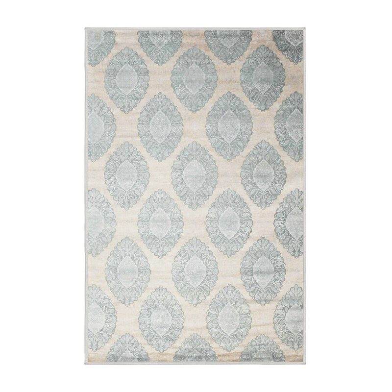 Tapis de zone bleu ciel contemporain, Rectangle 5 pi x 7 pi