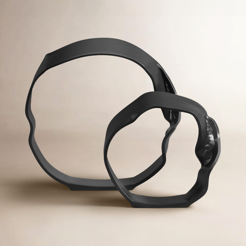 2 Piece Rowan Sculpture Set, Black