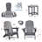 Folding Outdoor Adirondack Chair Set Of 2 And Table Set,Hdpe All-Weather Folding Fire Pit Chair,  Ergonomic Design Patio Lawn Chair For Outside Deck Garden Backyardf Balcony-1032966701