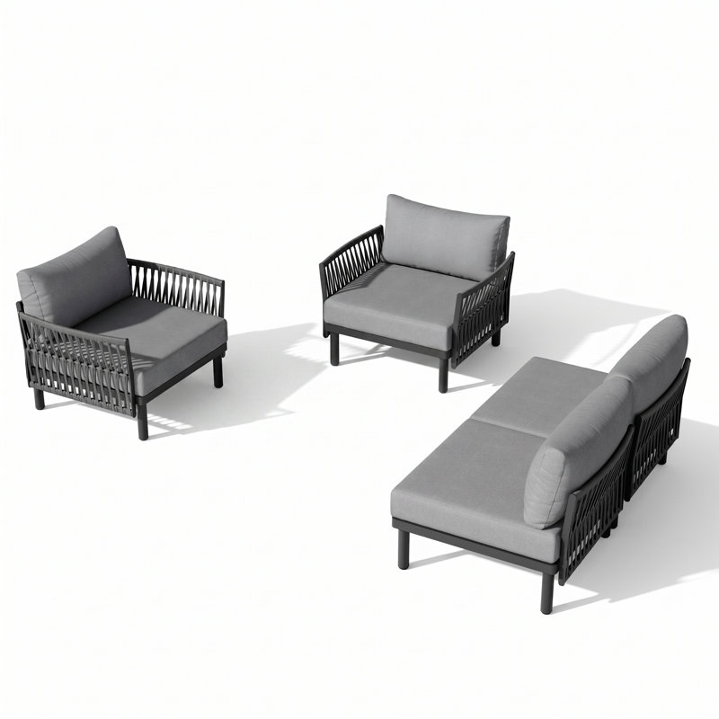 Ensemble de canapé modulaire d'extérieur pour patio , Gris