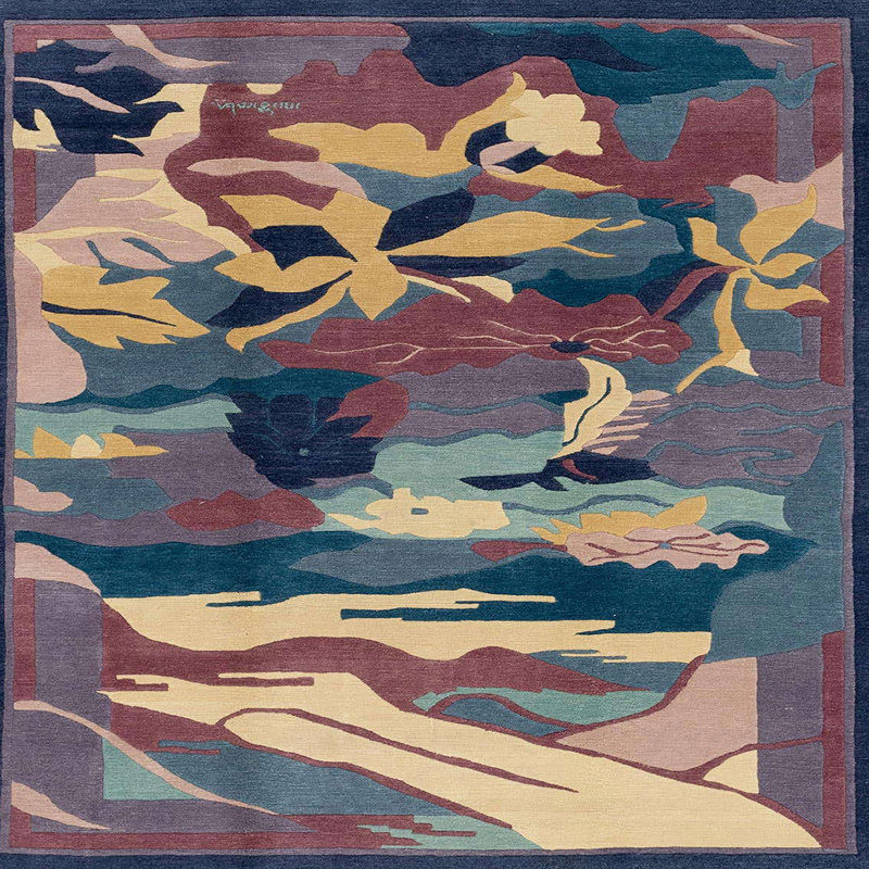 Milaina Abstract Indoor Rug, Square 6'
