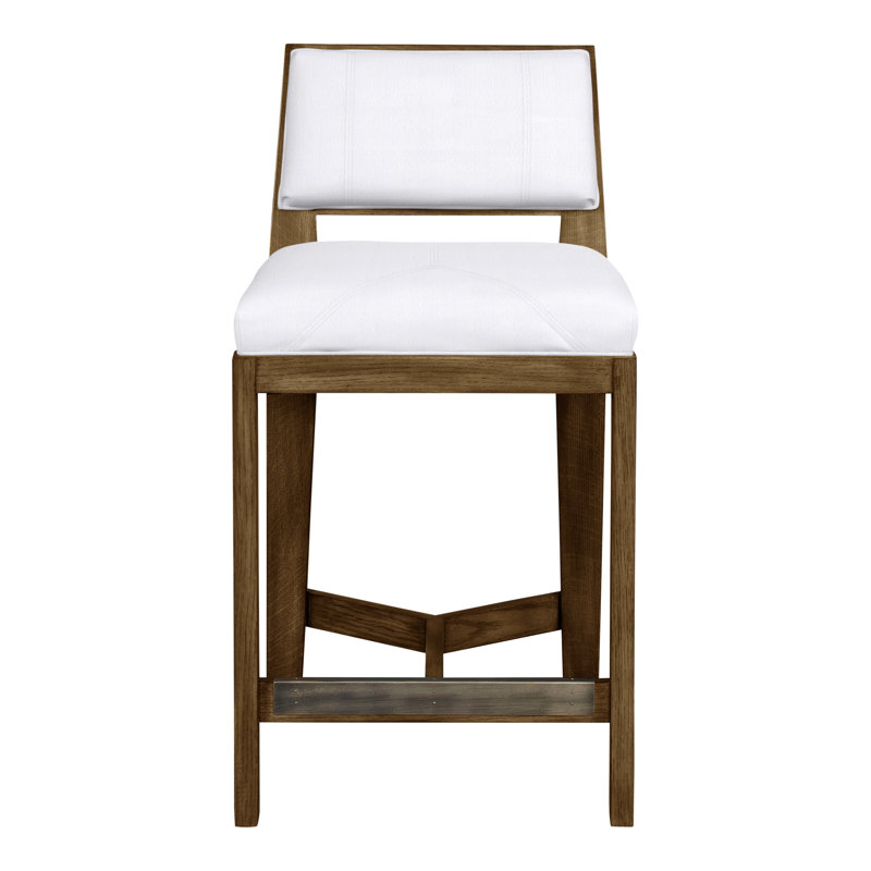 Scoville By Thom Filicia Upholstered Counter Stool with Solid Wood Frame, Navajo, Neige Navada