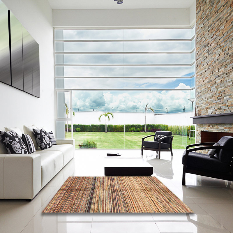 Tapis abstrait moderne 3384, Carré 7 pi