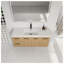 Ensemble de meuble-lavabo modulaire flottant 48 po avec lavabo en chêne clair et blanc brillant 48 po, 3 portes et 2 tiroirs