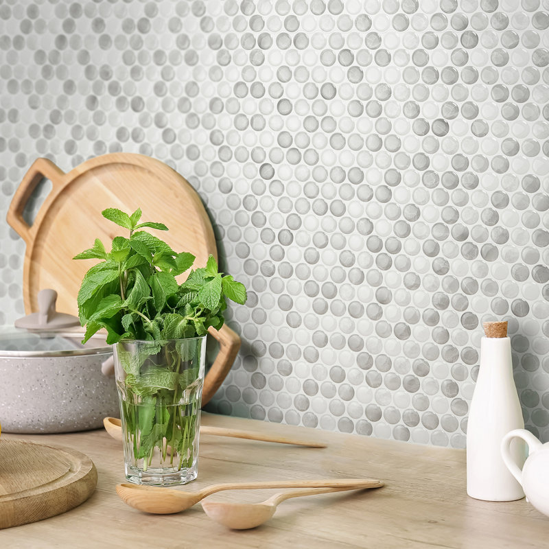 Peel and Stick Gel Backsplash Tile Penny 9" x 9"