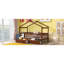 Spacieux lit simple en bois, finition noyer avec tiroirs de rangement