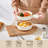1-Piece Sesame Glaze Two-Tone Ceramic Soup Bowl with Handle, 23 oz Khaki & Cream Rimmed Pasta Bowl for Everyday Use
