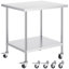 Table de travail en acier inoxydable 30 po x 36 po x 38 po (table basse incluse)