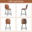 Upholstered Counter Stool With Metal Frame-855703122-856269033
