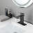 Stylish Matte Black Bathroom Faucet With Waterfall Spout And Simple Single Handle, Stainless Steel Simple Convenient-124241923