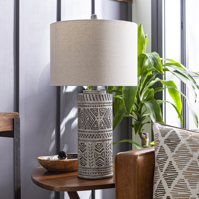 Abuzer Table Lamp, Light Gray, Taupe