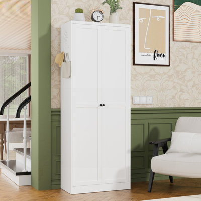 72 Inch Metal Kitchen Pantry Lavonna with 5 Adjustable Shelves, Heavy-Duty Freestanding Storage Organizer, Tool-Free Assembly for Home