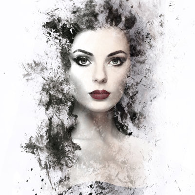 Brunette Woman - Wrapped Canvas Painting