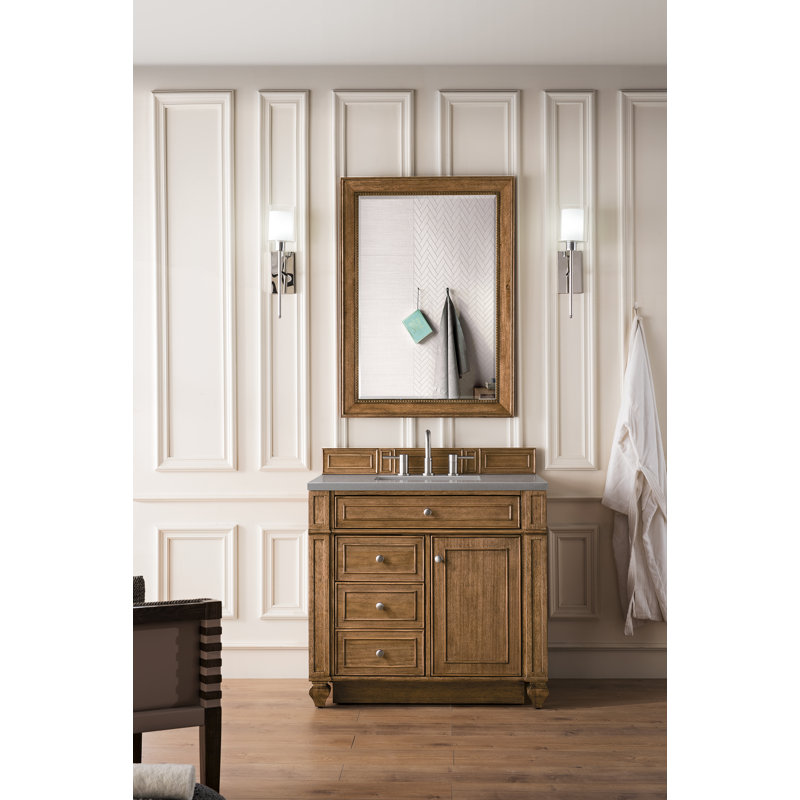 Bristol 36'' W Single Vanity, Saddle Brown, Parisien Bleu Quartz, 8" Widespread