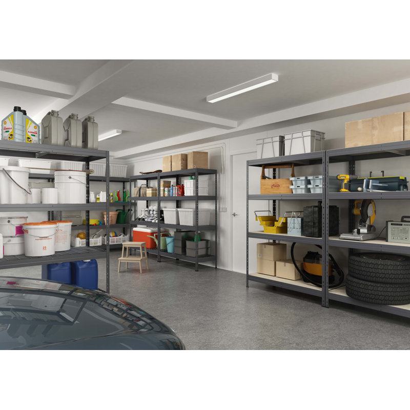 Heavy-Duty Steel and Particle Board 5-Shelf Garage Storage Unit
