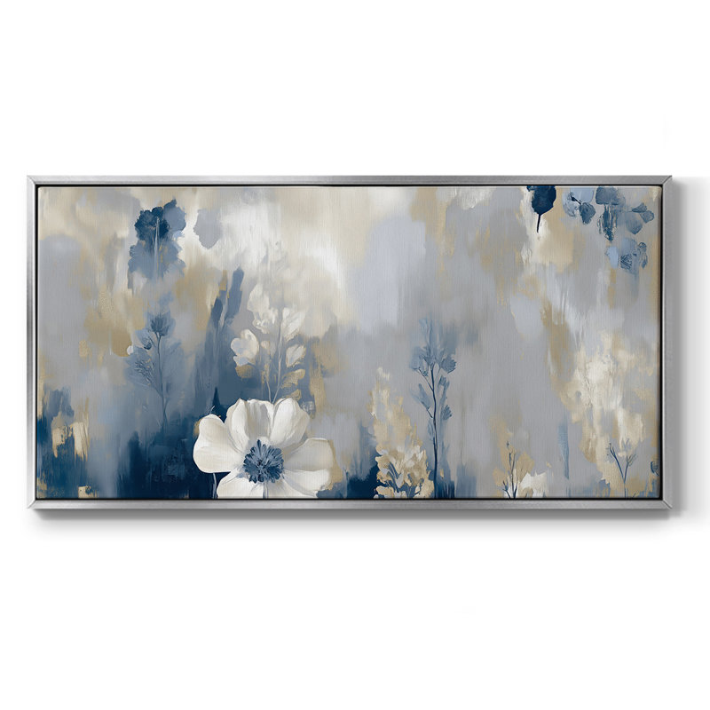Botanical Series-CCGCL-Toile tendue avec châssis tendue, prête à être accrochée, H 25 po x l 49 po, Argent argent