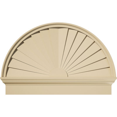 Half Round Signature Urethane Pediment, Primed Tan