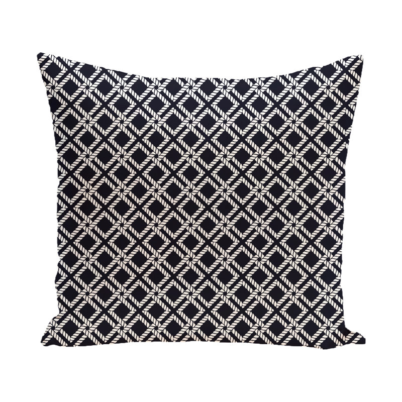 Housse de coussin carrée extérieure en corde pour le gréement, H 18 po x l 18 po, Bleu marine