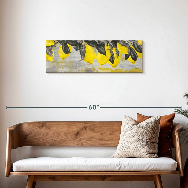 Citrons mûres sur toile, H 12 po x l 36 po x P 1,25 po