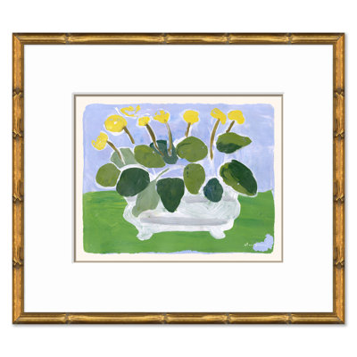 Cyclamen On Green Print by Dana Gibson