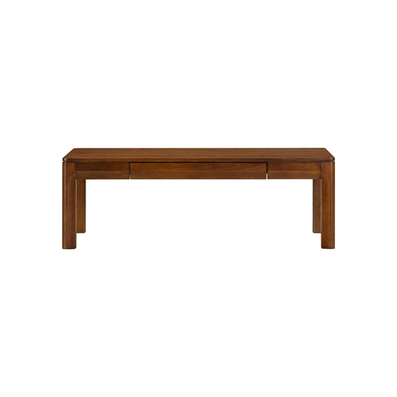 NTC Flow Modern Wooden Rectangle Coffee Table with Hidden Drawer – Waterproof & Heat Resistant, Dark Walnut