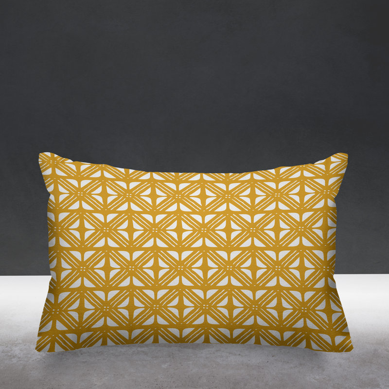 Housse de coussin d'extérieur carré et insert, 17 po x 17 po, Jaune, Carré