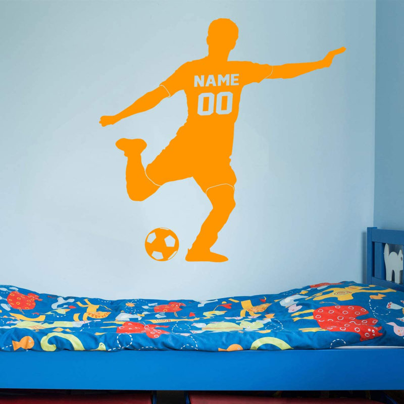 Adhésif décoratif footballeur, H 12 po x l 12 po, Orange
