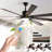 72" Walnut Led Ceiling Fan Light With 8 Wooden Blades, Remote Control, Adjustable Color Temperature For Living Room, Bedroom, Or Dining Room