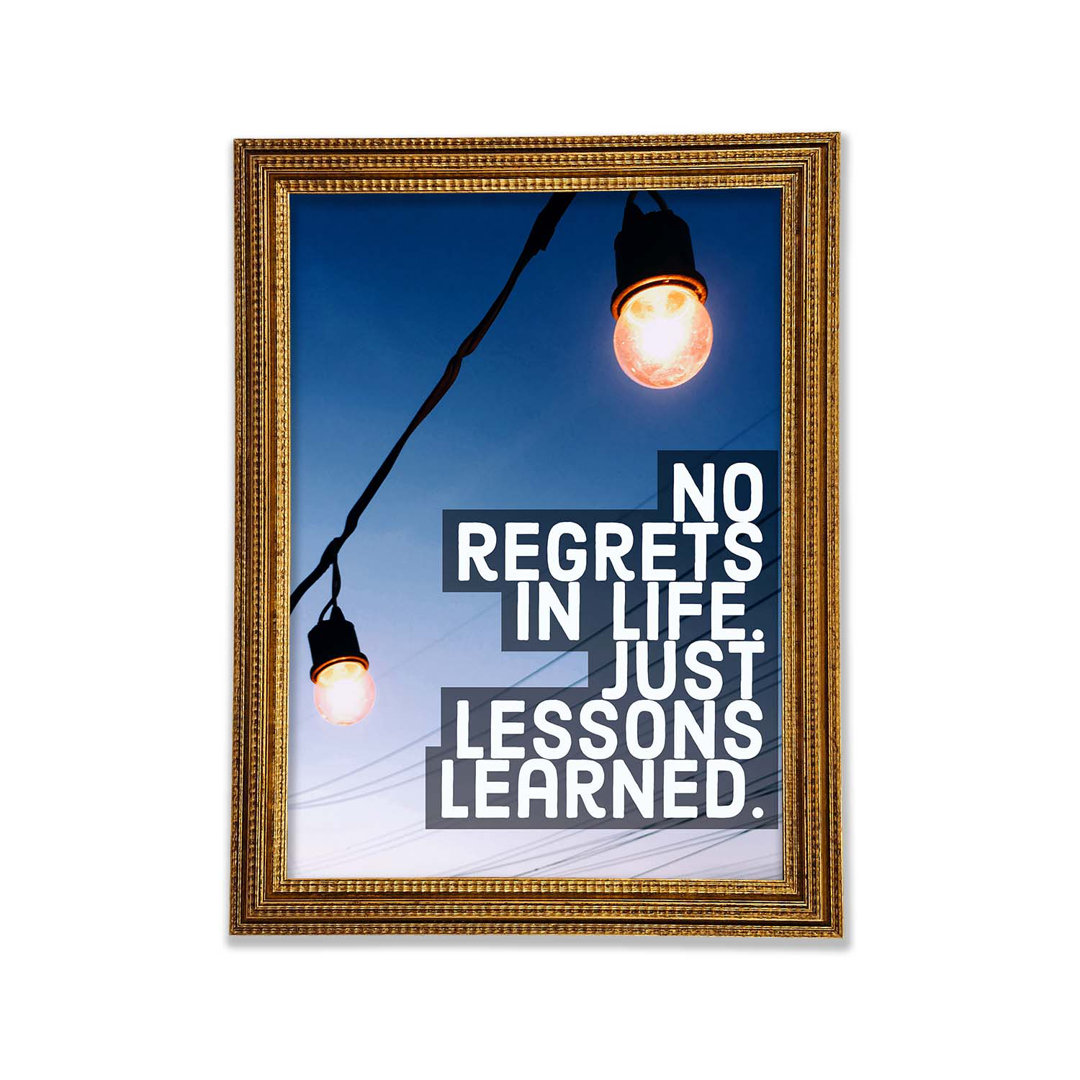 No Regrets In Life - Einzelne Bilderrahmen Kunstdrucke