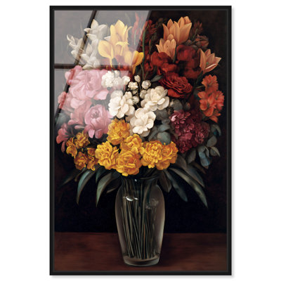 «Bounty of Blooms I», reproduction d'art acrylique encadrée par Art Remedy, cadre noir, 16 x 24