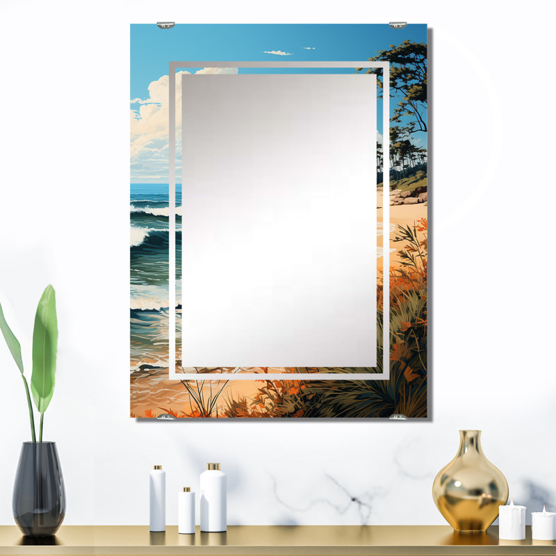 Kort - Grand miroir mural bord de mer MIR139334, 32 po x 24 po