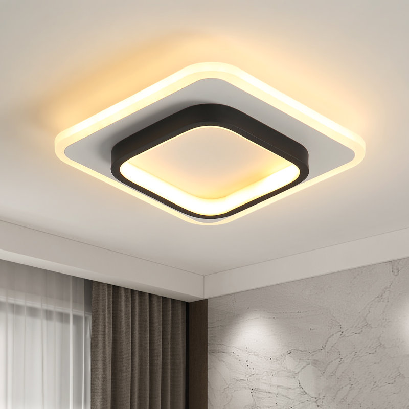 Ziane LED Flush Mount, White/Black, 3000K