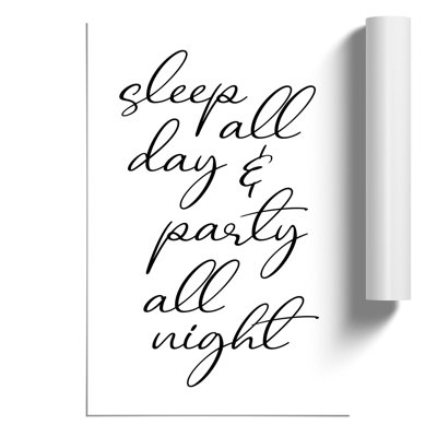 Party All Night - Unframed Typography