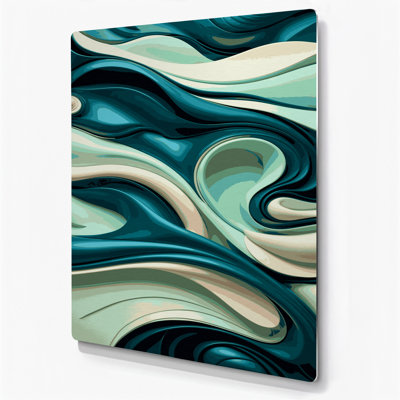 Abstract Landscape 34 Green Metal Wall Art