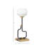 Lampe d'appoint Amarmula, avec ports USB, fini noir mat et laiton vieilli, verre bullé transparent de 7 po-1222879855-1222879849