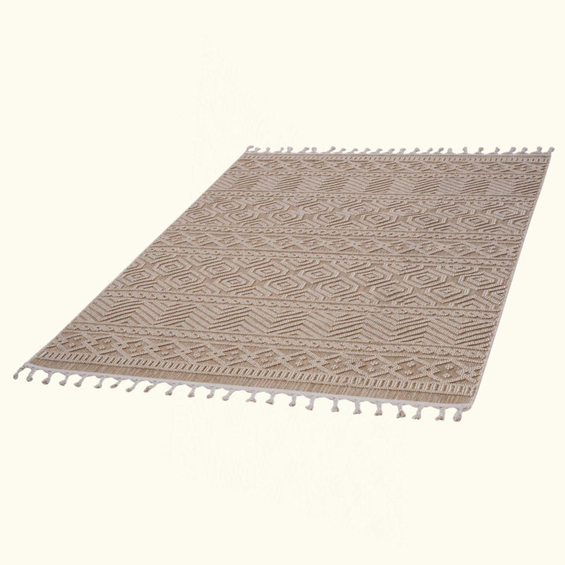 Geometric Indoor/Outdoor Area Rug, Stain-Resistant And Kid-Pet Friendly For Versatile Home Use., Rectangle 7'9" x 10'