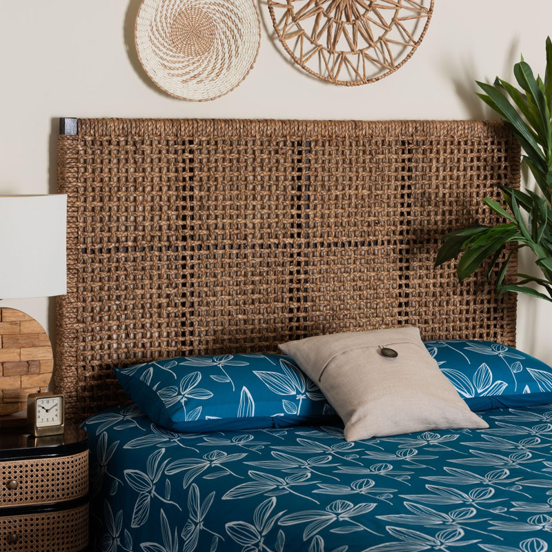 Tête de lit en rotin naturel bohémien naturel Binimin Bali & Pari Kalcya, Très grand