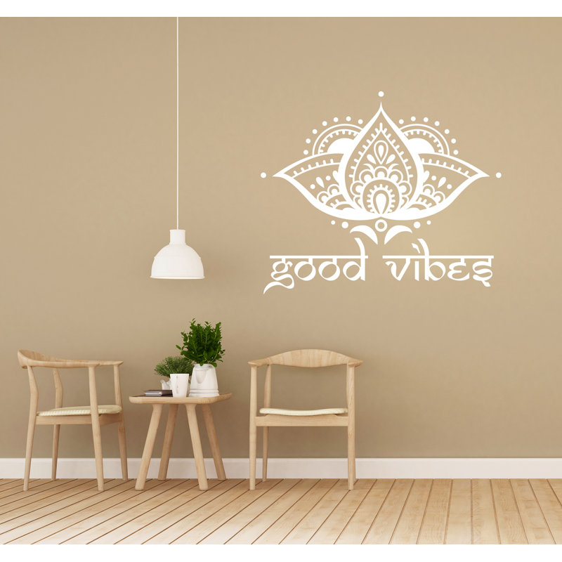 Adhésif décoratif Good Vibes Lotus, H 46 po x l 54 po, Blanc