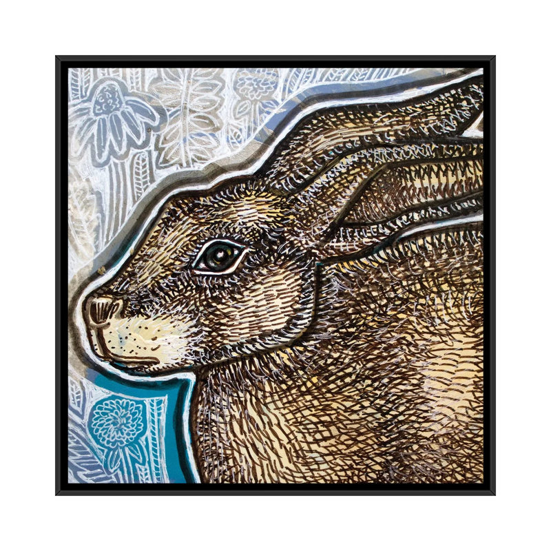 Brown Bunny by Lynnette Shelley - Print on Canvas, 66.04 cm H x 66.04 cm W, Black Floater Frame