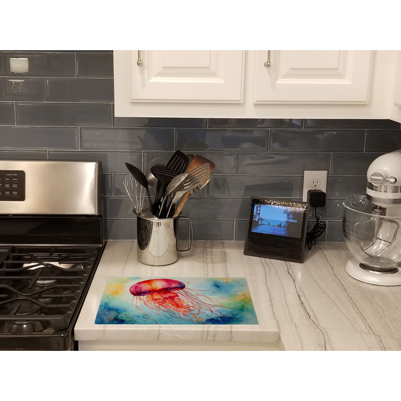 Jellyfish Glass Cutting Board Large