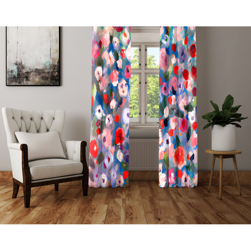 Danile Semi Sheer Curtain Pair, 40" W x 61" L