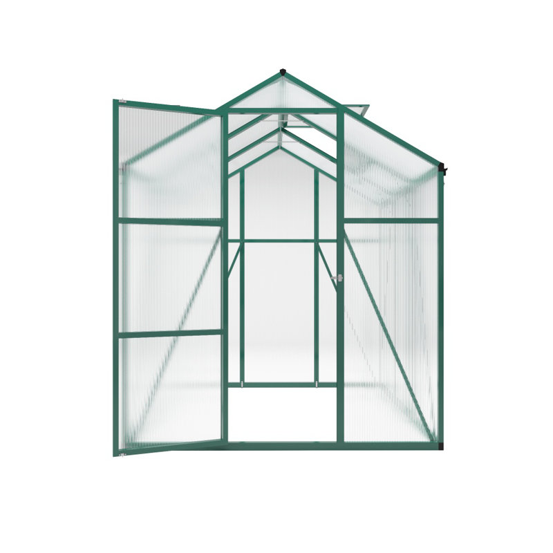 6x6 Ft Newly Marketed Walk-in Greenhouse - Heightened Windproof Aluminum With Raised Base & Anchors For Year-round Outdoor Use