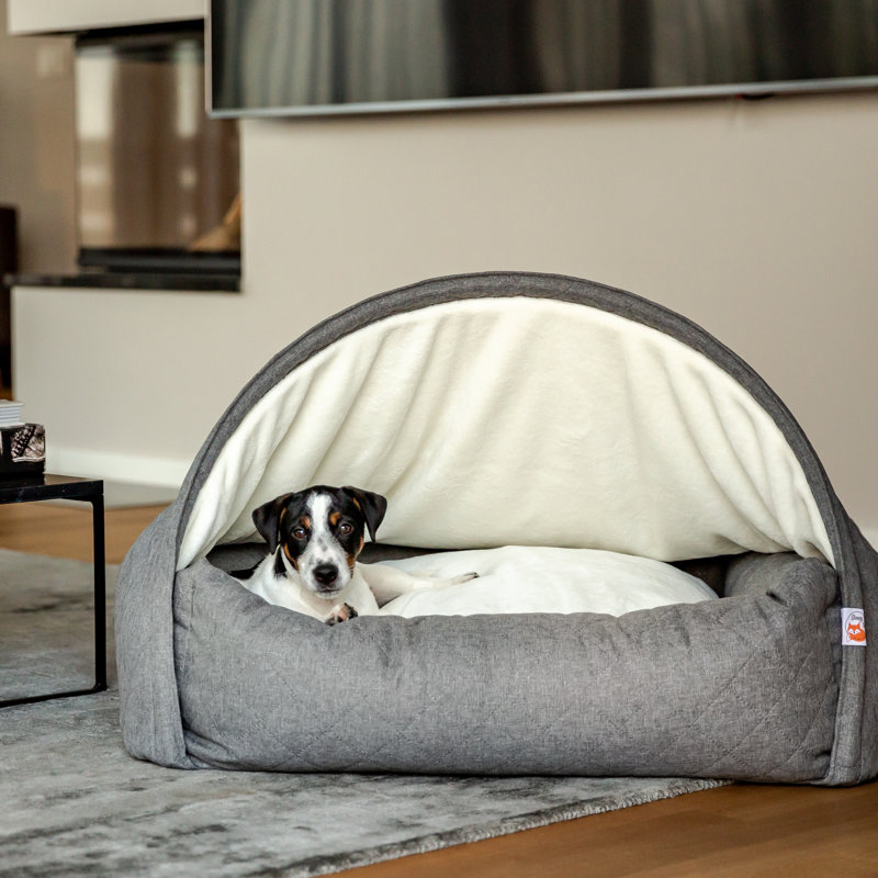 Hooded / Dome Pet Bed, Small (40cm H x 65cm W x 55cm D), Grey