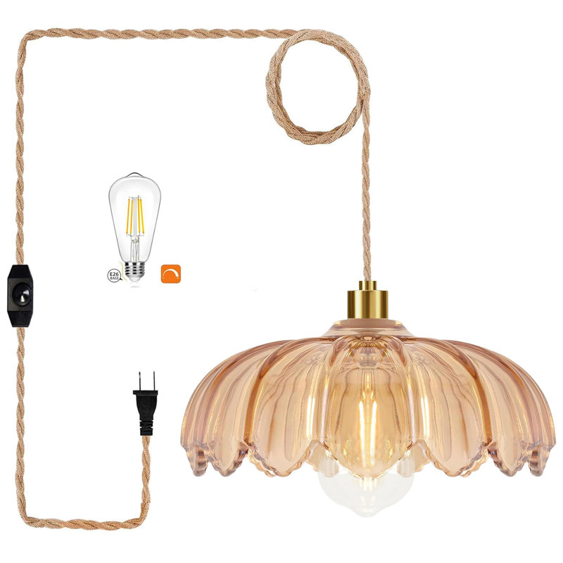 Luminaire suspendu à brancher, Ambre