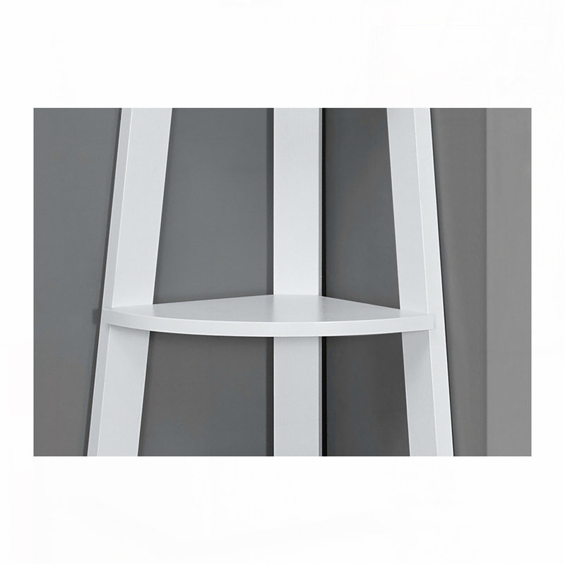 Bibliothèque d'angle à 5 niveaux, Blanc, (5 tablettes) H 71,25 po x l 22,5 po x P 15,5 po